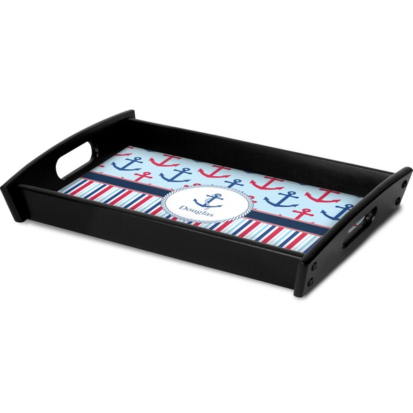 Anchors & Stripes Serving Tray Black - Corner