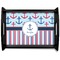 Anchors & Stripes Black Wooden Tray - Large (Personalized)