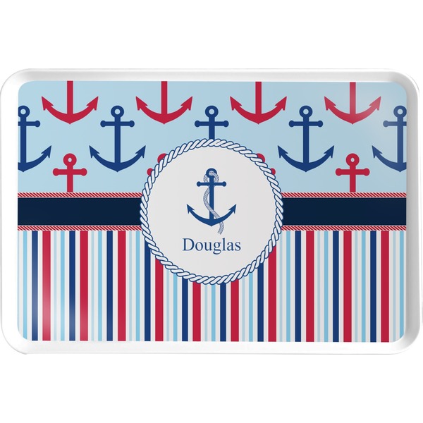 Custom Anchors & Stripes Serving Tray (Personalized)