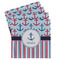 Anchors & Stripes Absorbent Stone Coasters - Set of 4 (Personalized)