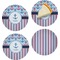 Anchors & Stripes Set of Appetizer / Dessert Plates