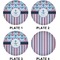 Anchors & Stripes Set of Lunch / Dinner Plates (Approval)
