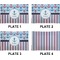 Anchors & Stripes Set of Rectangular Appetizer / Dessert Plates (Approval)
