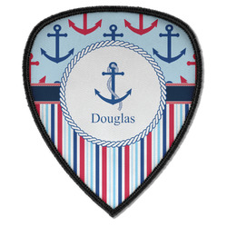 Anchors & Stripes Iron on Shield Patch A w/ Name or Text