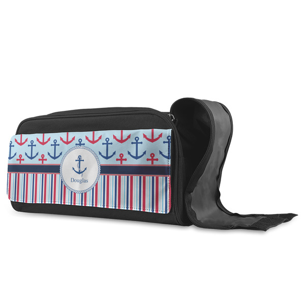 Anchors & Stripes Shoe Bags - ANGLE (Open)