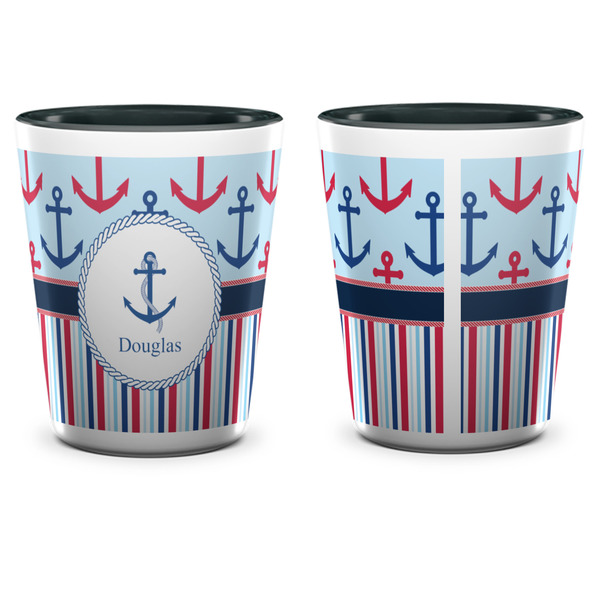 Anchors & Stripes Shot Glass - Two Tone - APPROVAL
