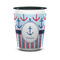 Anchors & Stripes Ceramic Shot Glass - 1.5 oz - Two Tone - Single (Personalized)