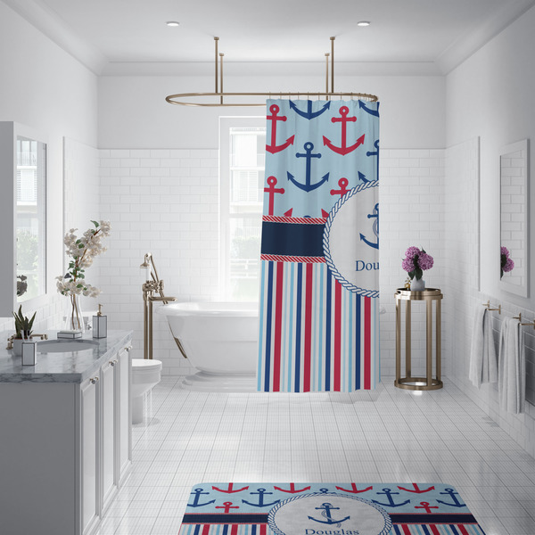 Anchors & Stripes Shower Curtain - 70"x83"