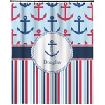 Anchors & Stripes Extra Long Shower Curtain - 70"x84" (Personalized)