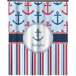 Anchors & Stripes Extra Long Shower Curtain - 70"x84" (Personalized)