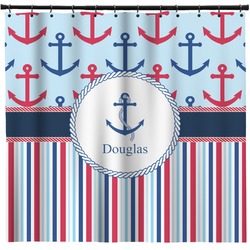 Anchors & Stripes Shower Curtain - Custom Size (Personalized)