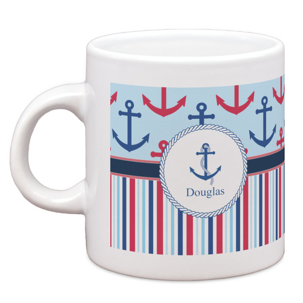 Custom Anchors & Stripes Espresso Cup (Personalized)