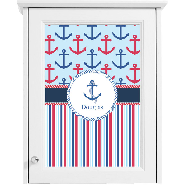 Anchors & Stripes Single White Cabinet Decal