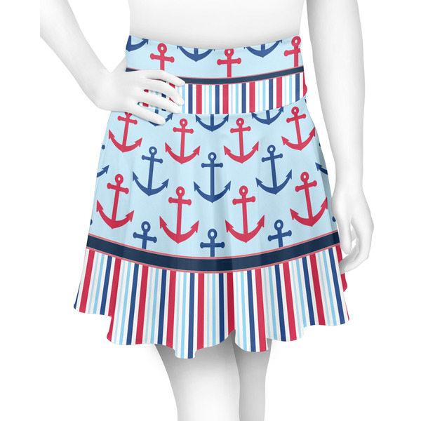 Custom Anchors & Stripes Skater Skirt - 2X Large