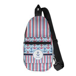 Anchors & Stripes Sling Bag (Personalized)