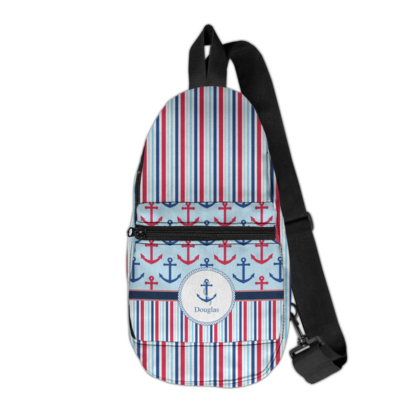 Custom Anchors & Stripes Sling Bag (Personalized)