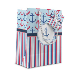 Anchors & Stripes Small Gift Bag (Personalized)