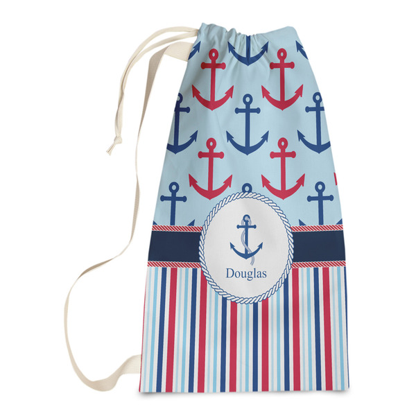 Custom Anchors & Stripes Laundry Bags - Small (Personalized)