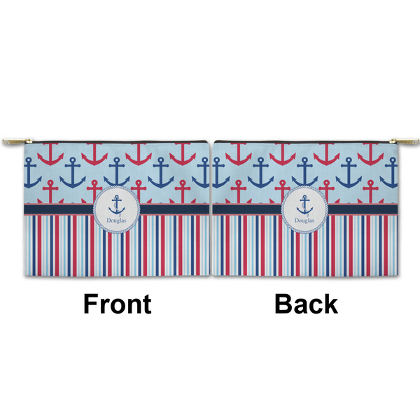 Anchors & Stripes Small Zipper Pouch Approval (Front and Back)