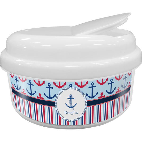 Custom Anchors & Stripes Snack Container (Personalized)