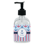 Anchors & Stripes Glass Soap & Lotion Bottle - Single Bottle (Personalized)