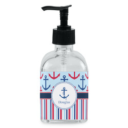 Anchors & Stripes Glass Soap & Lotion Bottle - Single Bottle (Personalized)