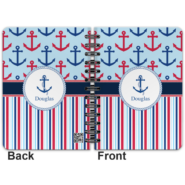 Anchors & Stripes Spiral Journal 5 x 7 - Apvl