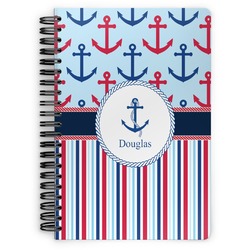 Anchors & Stripes Spiral Notebook (Personalized)