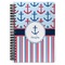 Anchors & Stripes Spiral Journal Large - Front View