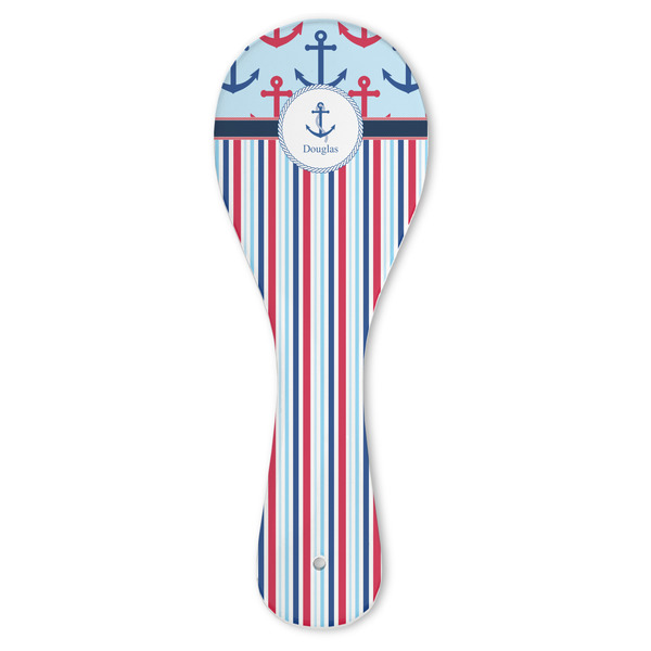 Custom Anchors & Stripes Ceramic Spoon Rest (Personalized)