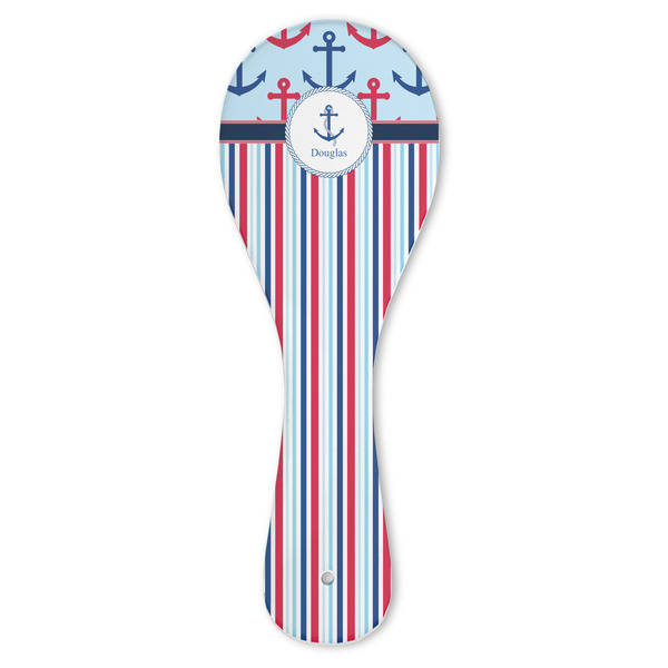 Custom Anchors & Stripes Ceramic Spoon Rest (Personalized)