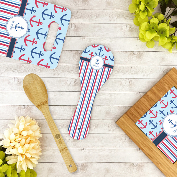Anchors & Stripes Spoon Rest Trivet - LIFESTYLE