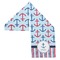 Anchors & Stripes Sports Towel Folded - Both Sides Showing