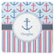 Anchors & Stripes Square Rubber Backed Coaster (Personalized)