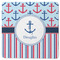 Anchors & Stripes Square Rubber Backed Coaster (Personalized)