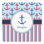 Anchors & Stripes Square Decal - Small (Personalized)