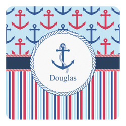 Anchors & Stripes Square Decal - XLarge (Personalized)