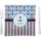 Anchors & Stripes Glass Square Lunch / Dinner Plate 9.5" (Personalized)