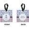 Anchors & Stripes Square Luggage Tag (Front + Back)
