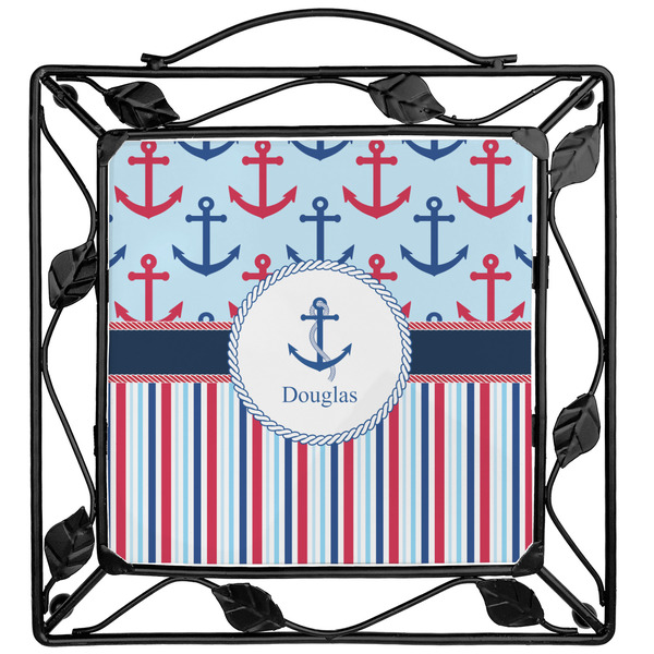 Custom Anchors & Stripes Square Trivet (Personalized)
