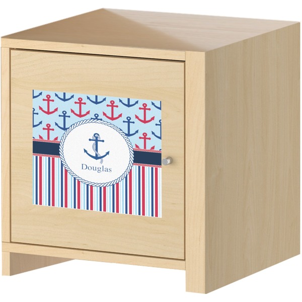 Anchors & Stripes Square Wall Decal on Wooden Cabinet
