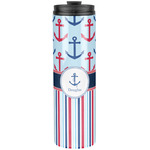 Anchors & Stripes Stainless Steel Skinny Tumbler - 20 oz (Personalized)