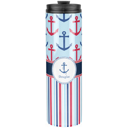 Anchors & Stripes Stainless Steel Skinny Tumbler - 20 oz (Personalized)