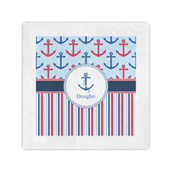 Anchors & Stripes Standard Cocktail Napkins (Personalized)