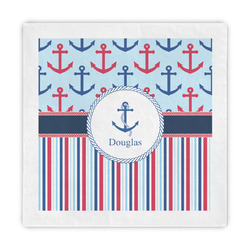 Anchors & Stripes Standard Decorative Napkins (Personalized)
