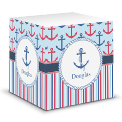 Anchors & Stripes Sticky Note Cube (Personalized)