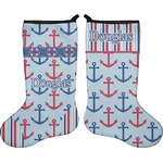 Anchors & Stripes Holiday Stocking - Double-Sided - Neoprene (Personalized)