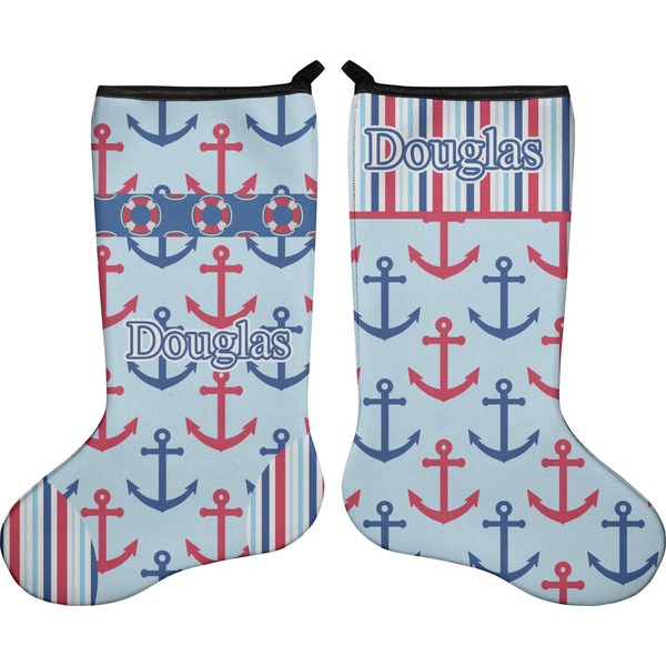 Anchors & Stripes Stocking - Double-Sided - Approval