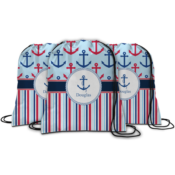 Anchors & Stripes String Backpack - MAIN
