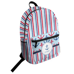 Anchors & Stripes Student Backpack (Personalized)
